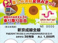 新京成の3日間フリー切符、今夏も発売 画像