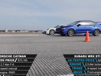 スバル WRX STI 新型、ポルシェ ケイマンと加速競争［動画］ 画像