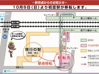 新京成、連立事業で初富駅舎を仮駅舎に移転…10月5日 画像