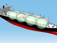 三菱重工、リンゴ形状タンクの次世代LNG運搬船を開発…船幅維持しつつ搭載量16％増 画像