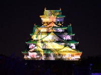 黄金の姿に大歓声…大阪城天守閣で3Dプロジェクションマッピング 画像