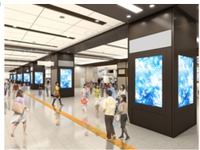 阪急電鉄梅田駅に4K対応84インチ大画面デジタルサイネージを24面導入…パナソニック 画像