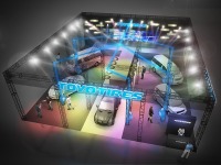 【東京オートサロン15】東洋ゴム、近未来都市をイメージしたブースで最先端技術を紹介 画像