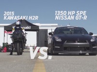 1350hpの日産 GT-R、カワサキ ニンジャ H2R と加速対決［動画］ 画像