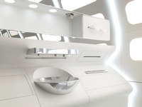 ジャムコ、未来の航空機用化粧室「Lavatory X」のモックアップを発表 画像
