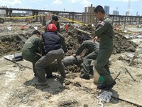 第２次大戦の不発弾か　バンコク都内の鉄道建設現場　 画像