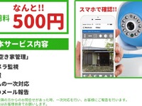 月額500円で空き家を遠隔監視…オプションで草刈り、掃除も 画像