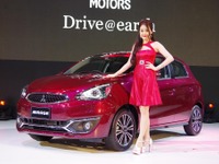 三菱 ミラージュ 改良新型、日本発売は1月中旬…タイ国際ショーで発表 画像