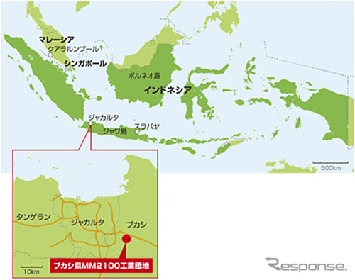 インドネシア自動車用薄板鋼板事業会社の所在地