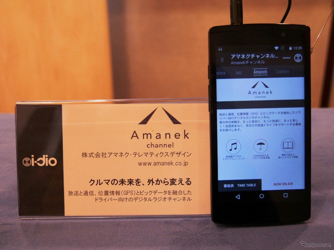 i-dio Phoneでi-dioを受信している様子