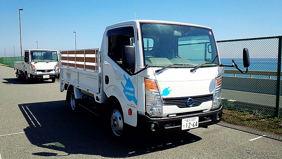 日産小型商用車（LCV）ラインナップ展示（大磯）で試乗できた電気トラック『e-NT400』