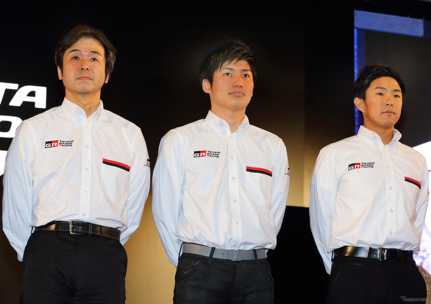トヨタGAZOOレーシングのニュル24時間レース主戦選手のひとり、大嶋和也（中央）。