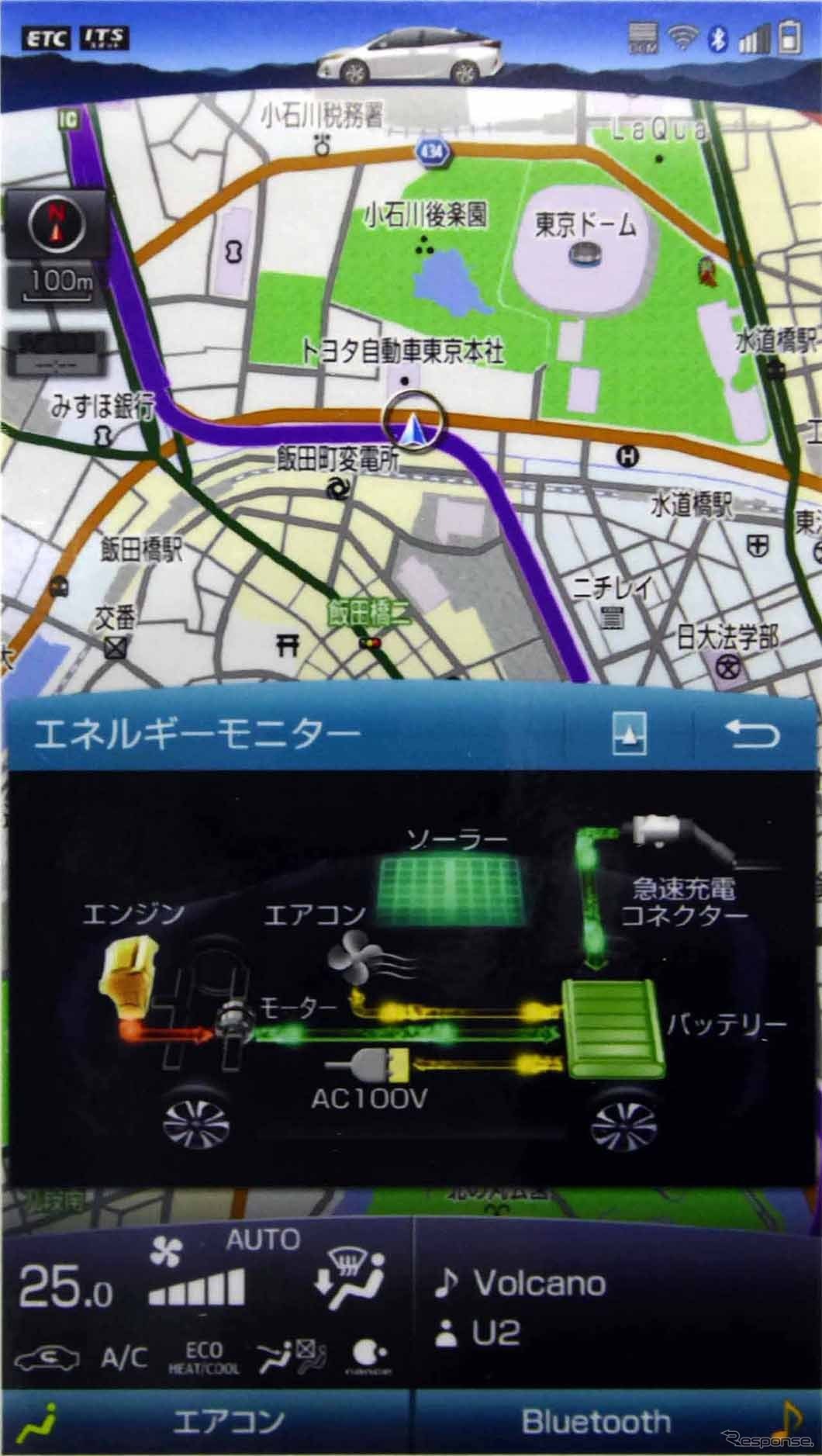 地図とエネルギーモニターを同時表示させた