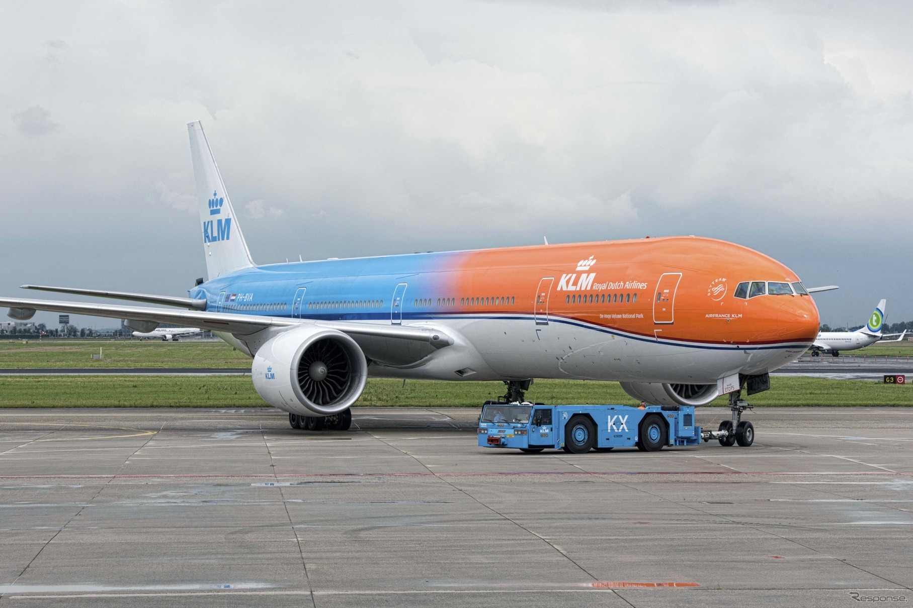 KLM特別塗装機、リオデジャネイロへ出発