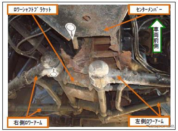 独立懸架車の不具合の例