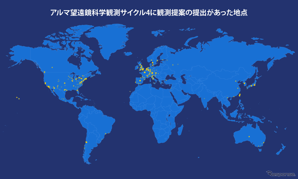 観測提案が提出された地点