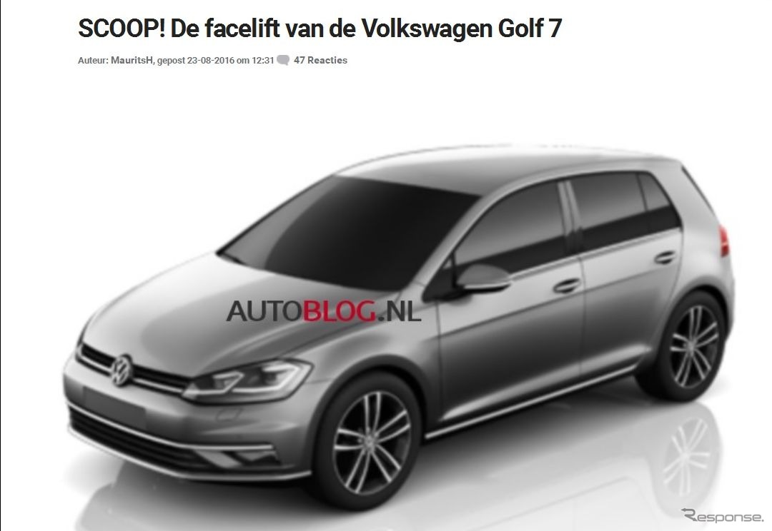 改良新型VWゴルフの画像をリークしたオランダ『AUTO BLOG.NL』