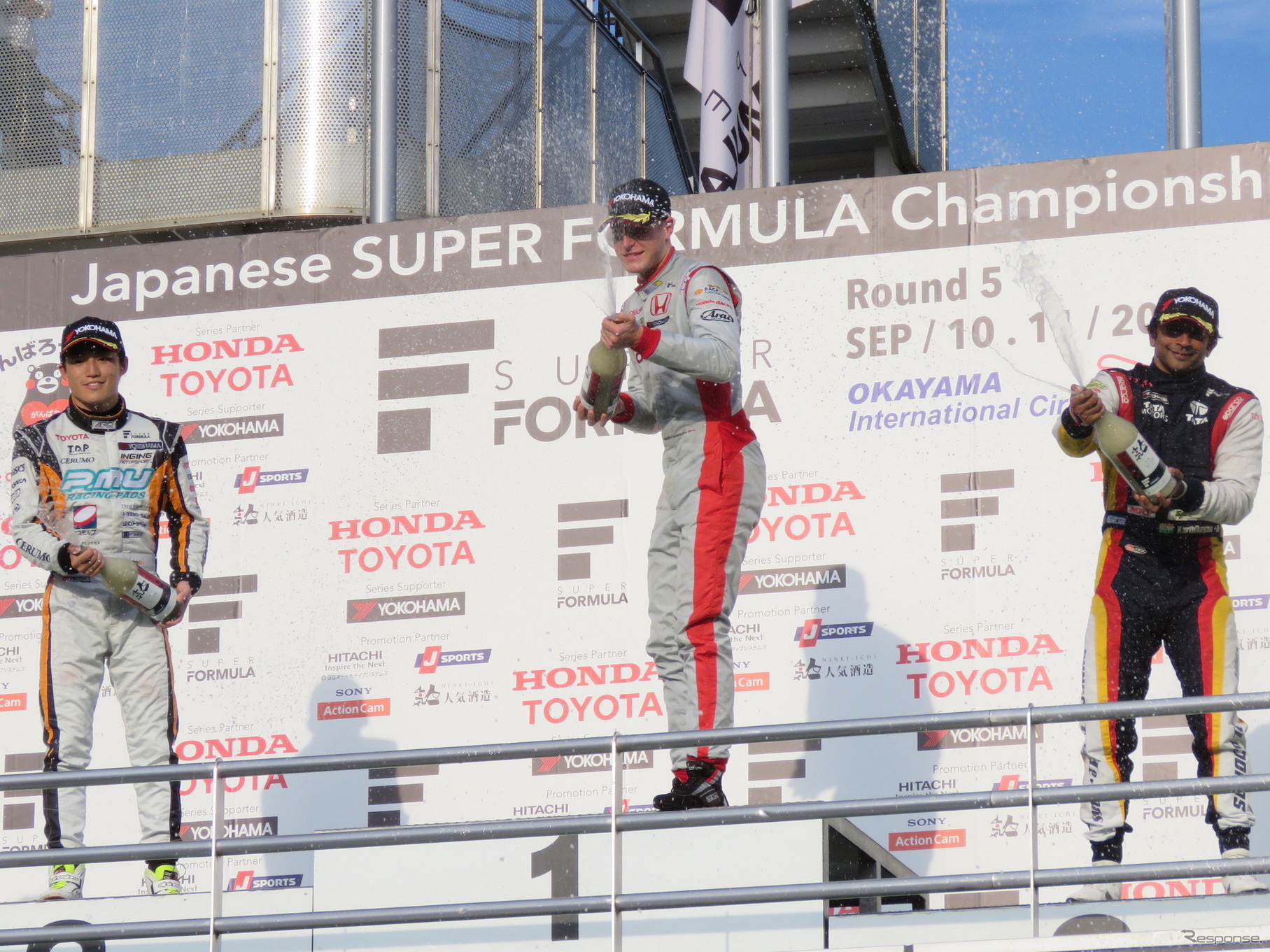 第5戦岡山、レース1の表彰式。