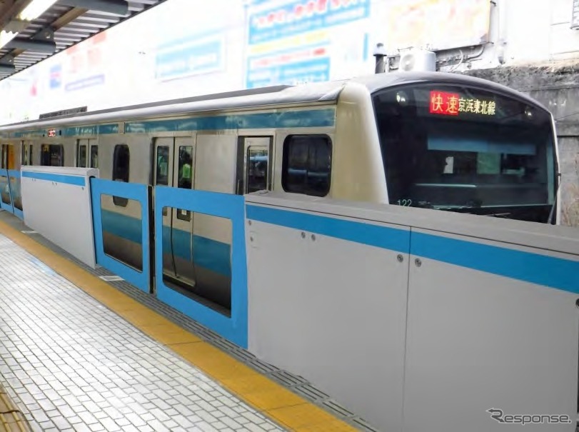 ホームドアの設置イメージ。有楽町駅の京浜東北線ホームドアは2018年度中の使用開始を予定している。