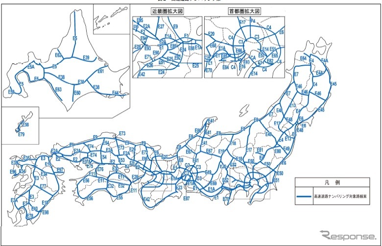 番号付けする高速道路の案