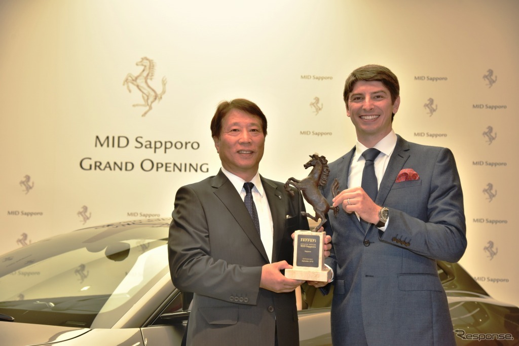 相川政二（左）北海道ブブ代表取締役、リノ・デパオリ/フェラーリ・ジャパン代表取締役