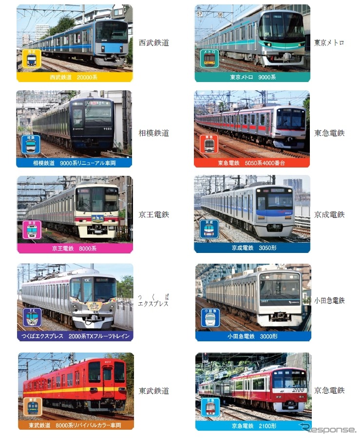 各社の指定された駅にあるスタンプを集めると、「オリジナル電車カード」がプレゼントされる。