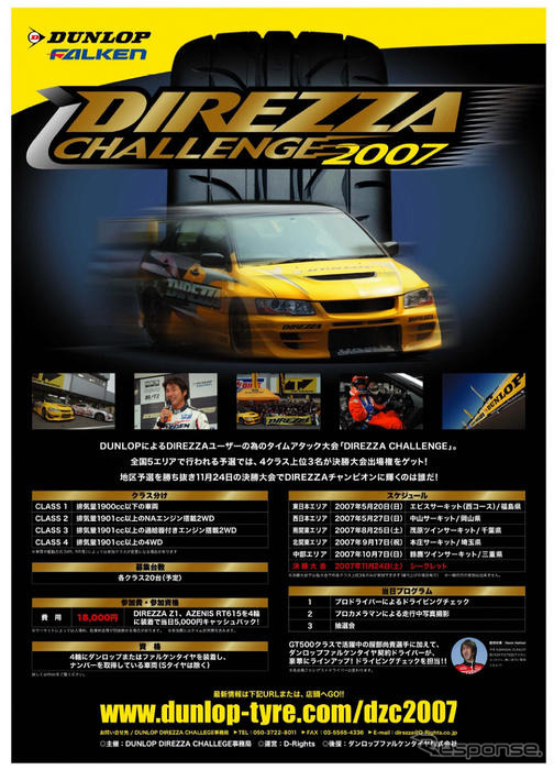 ダンロップファルケン、DIREZZA CHALLENGE 2007 を後援