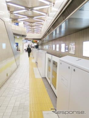 千里中央駅のホームドア設置イメージ。2017年1月から工事に着手する。