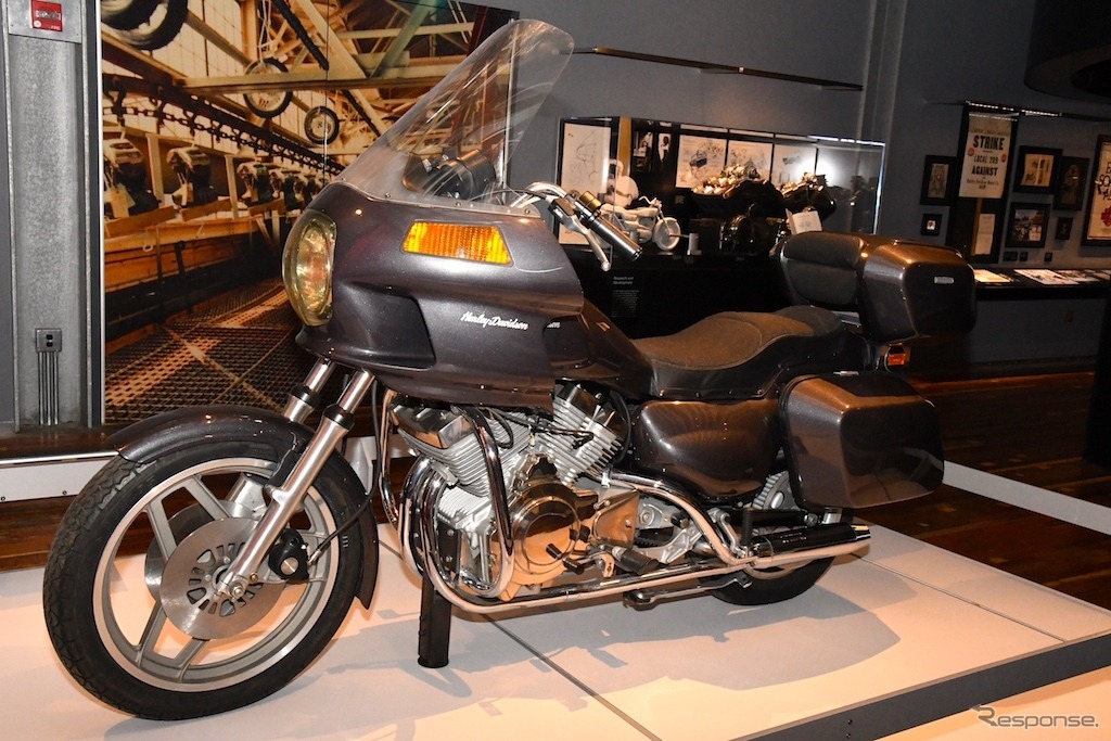 水冷V型4気筒エンジンを搭載する『NOVA』（1981年）は、市販化には至らなかった。アメリカ・ミルウォーキーにあるH-Dミュージアムにて。
