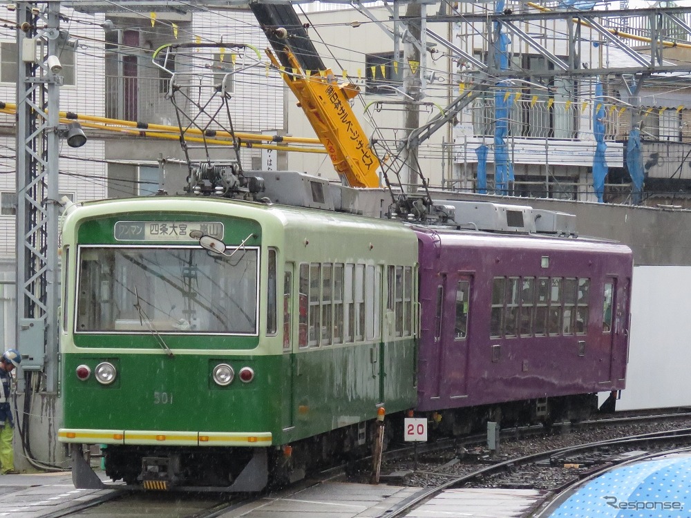 京福電鉄は嵐電の運賃を4月に改定する。普通運賃は大人が10円値上げの220円になる。