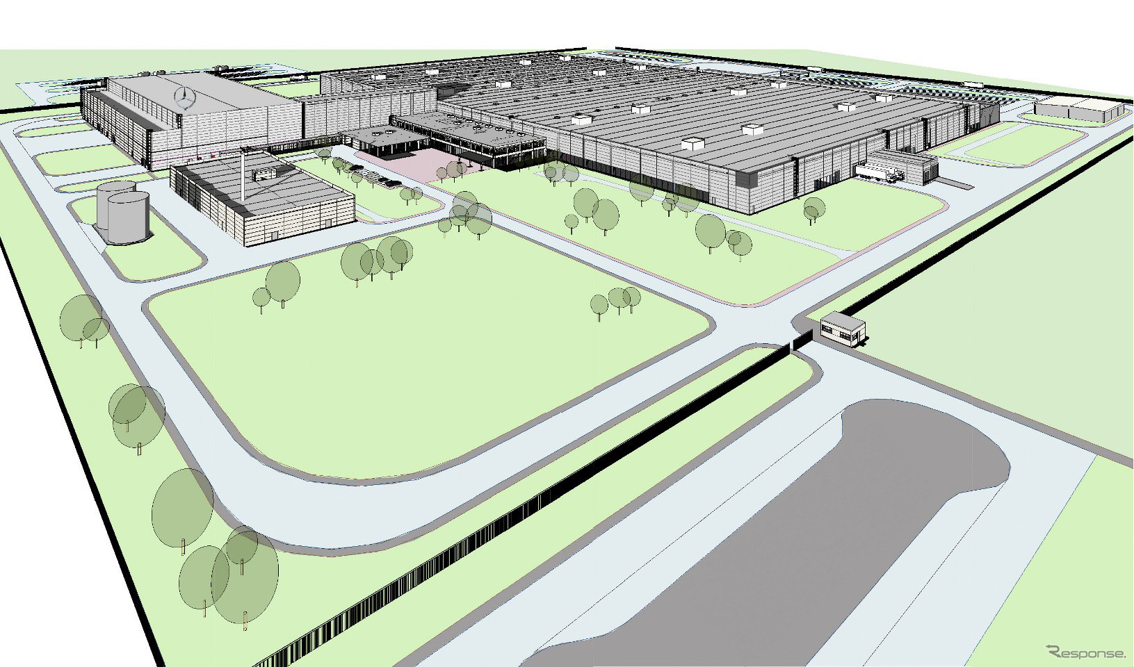 ダイムラーのロシア初の乗用車工場（メルセデスベンツ）の完成予想図