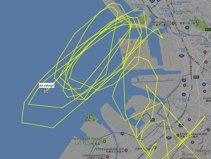 2月25日、千葉港上空をぐるぐると旋回する「No callsign」の正体は？