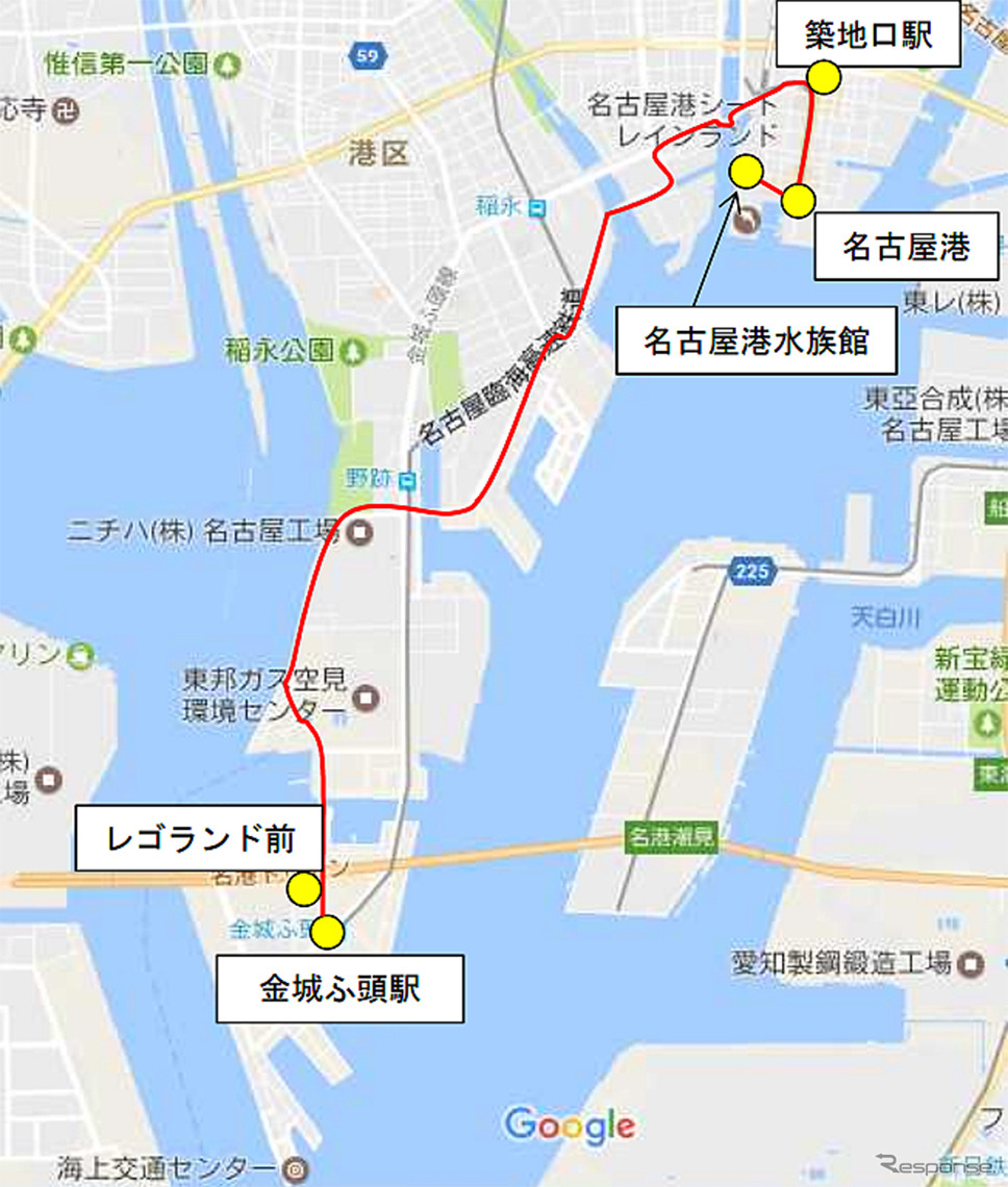 セントレア・名古屋港・桑名駅とレゴランドを結ぶバス運行ルート