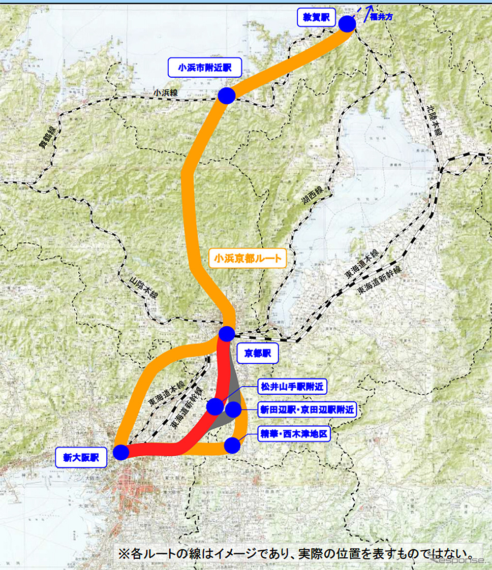 資料「北陸新幹線京都・新大阪間のルートに係る調査について」