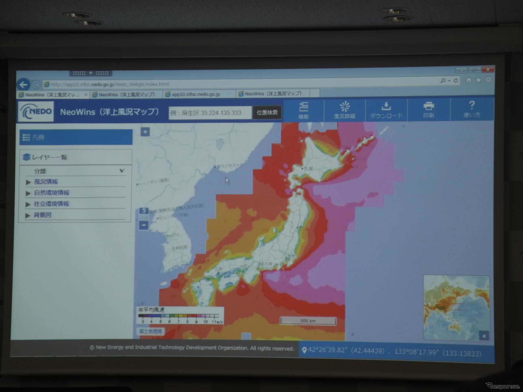 NEDOが作成した洋上風況マップ「NeoWins」