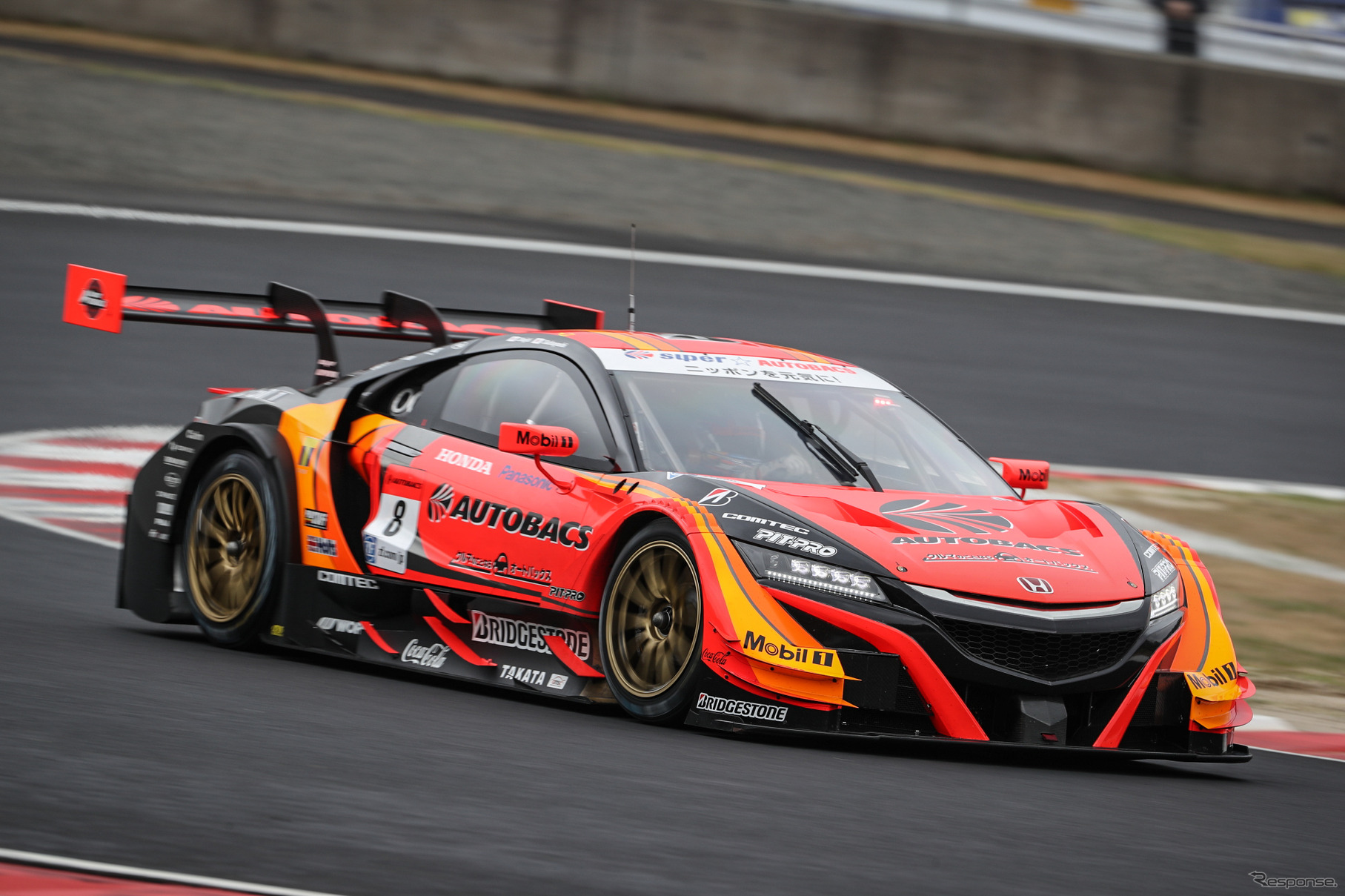 GT500クラス予選1位の#8 NSX-GT。