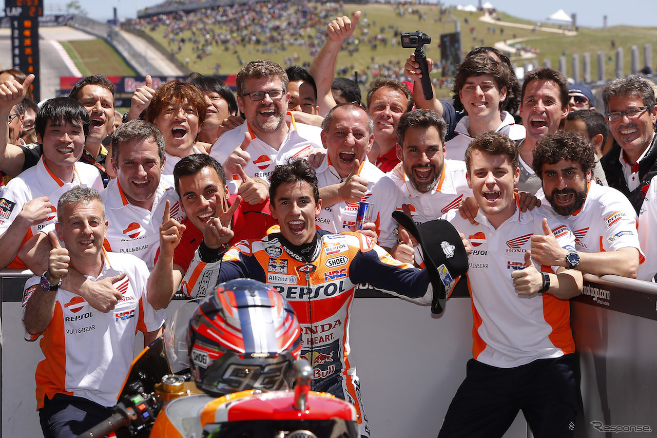 MotoGP第3戦アメリカズGPで優勝したRepsol Honda Team マルク・マルケス。