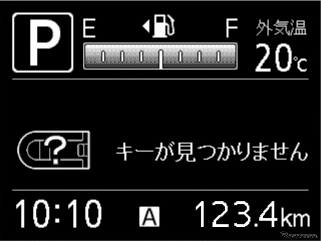 TFTマルチインフォメーションディスプレイ（キーフリー持ち出しお知らせ）