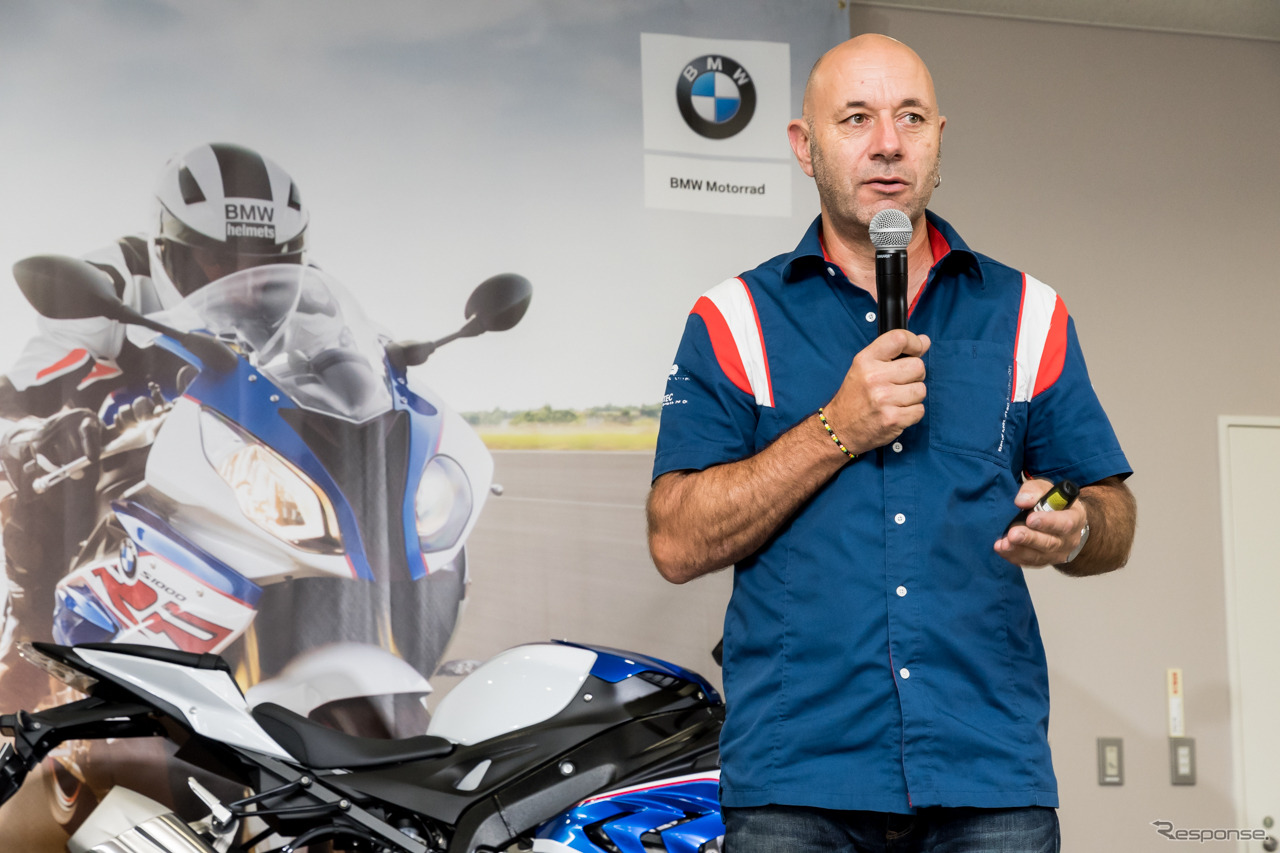 BMW HP4 RACE メディア向け技術説明会。