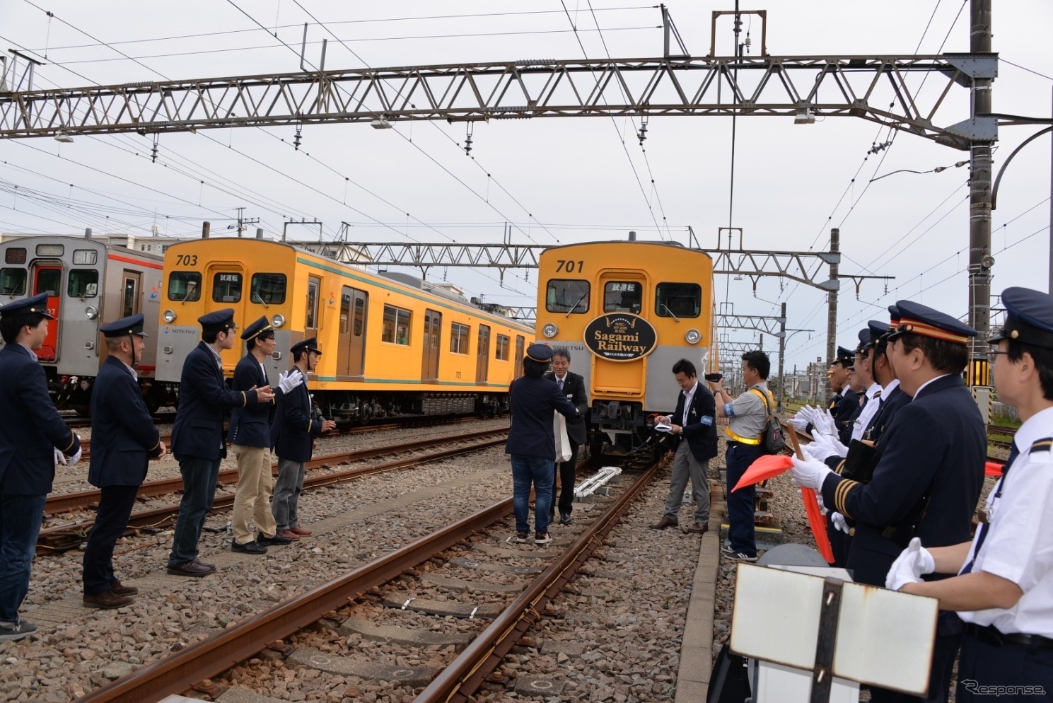 前回の「電車運転体験会」の修了式の様子。