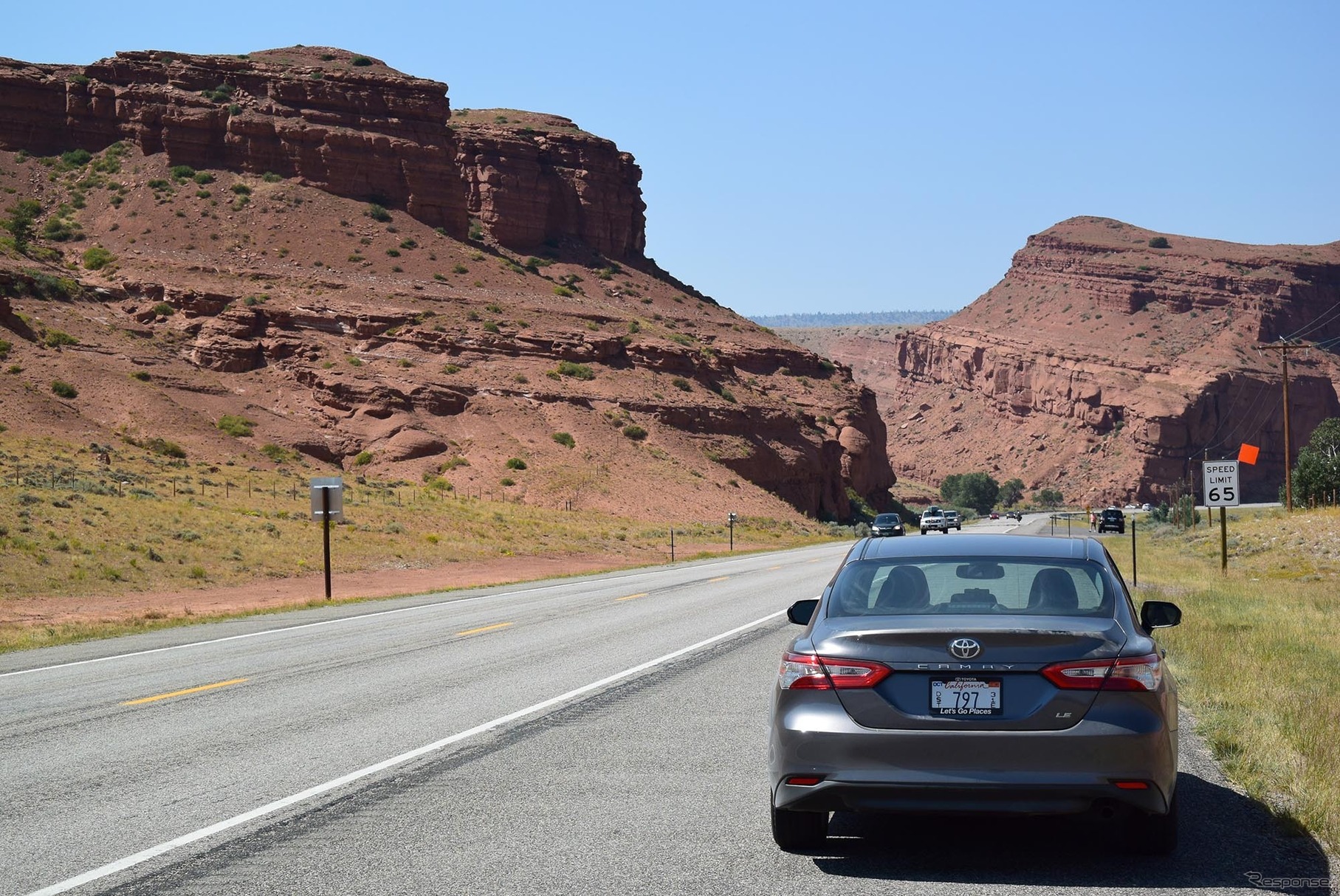 巨大な噴火痕として知られるイエローストーン方面に向かうルートにて。