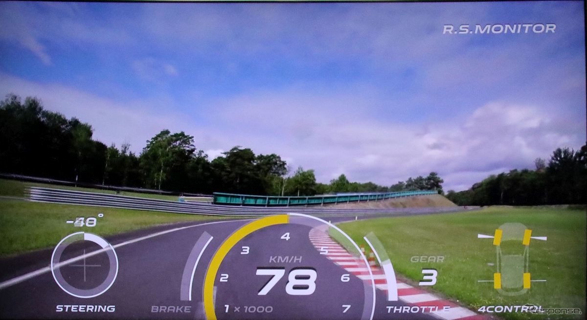 ゲームではなく、こんな画面でサーキット走行を分析できる