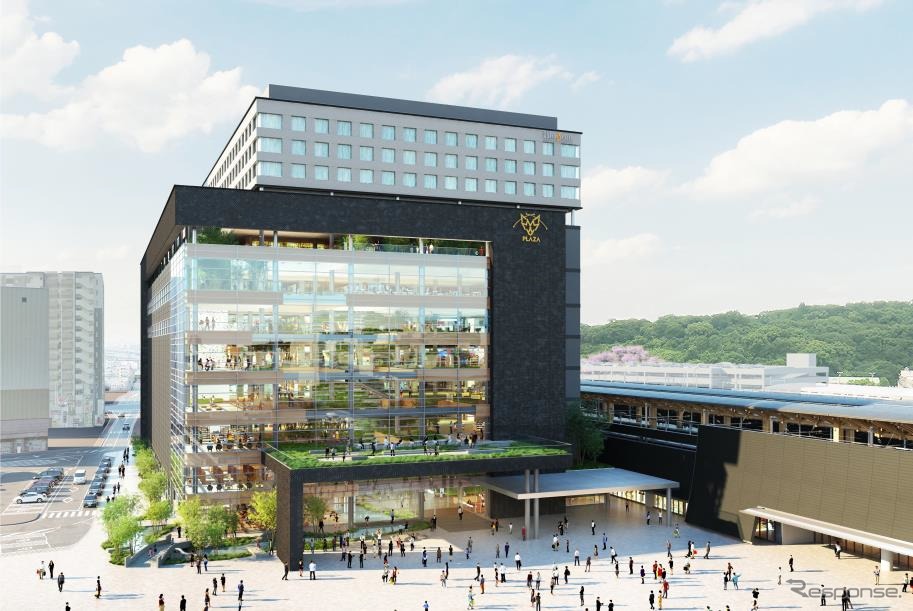 JR九州が計画している熊本駅ビルのイメージ。2021年春のオープンを目指す。