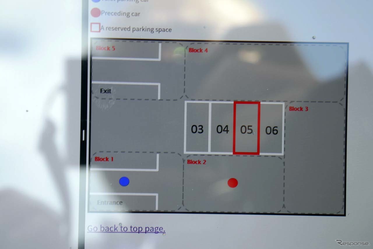 （2）「自動バレーパーキング」では管制から駐車すべき枠の指示が無線で飛んでくる