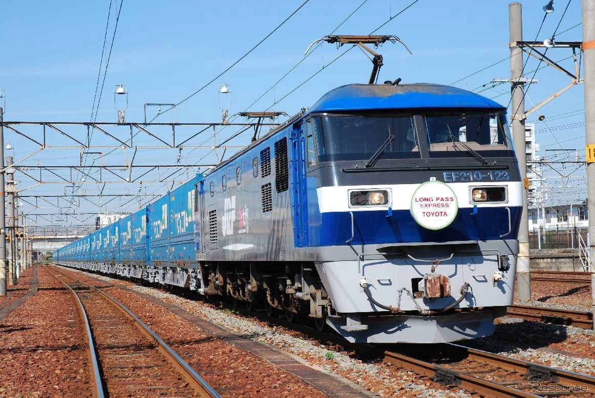 2018年3月改正を機に2両が増備されるEF210形がけん引する自動車部品列車。