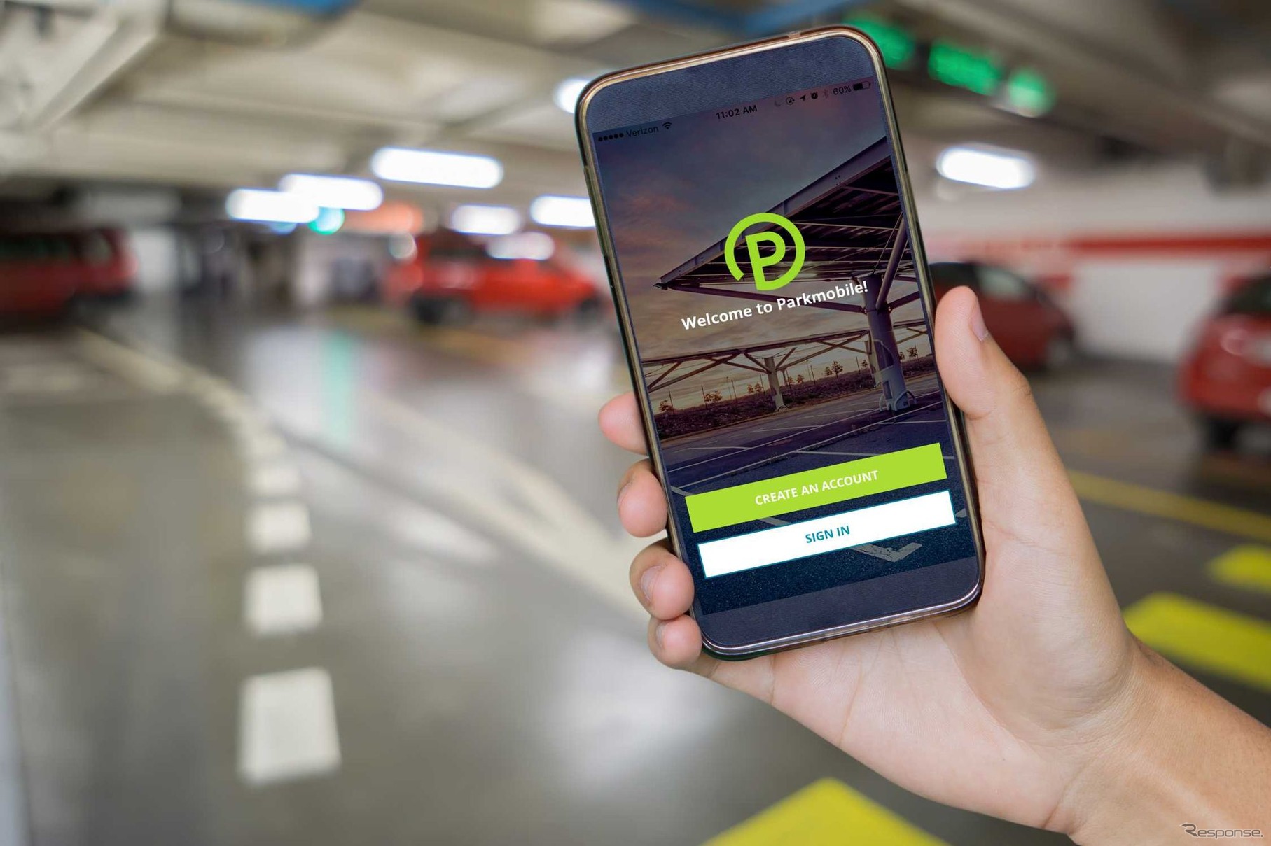 Parkmobileの駐車支援アプリ（イメージ）