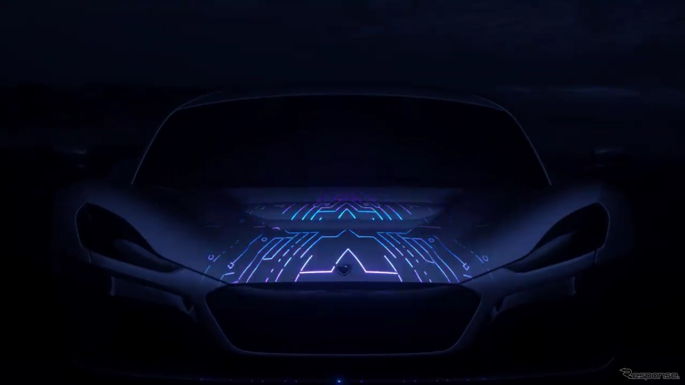 リマック・アウトモビリ社の新型EVハイパーカーのティザーイメージ
