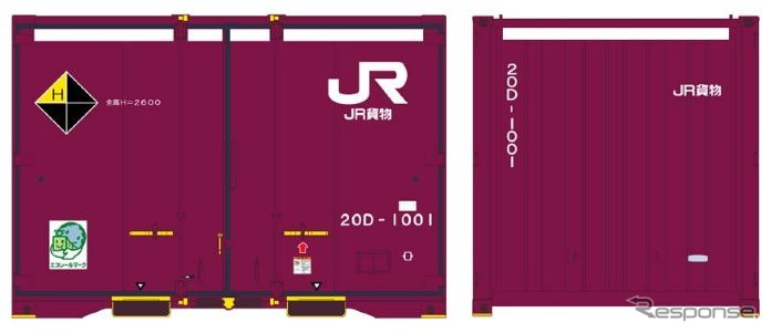 今後増備される20形コンテナ（両側開きのDタイプ）のイメージ。