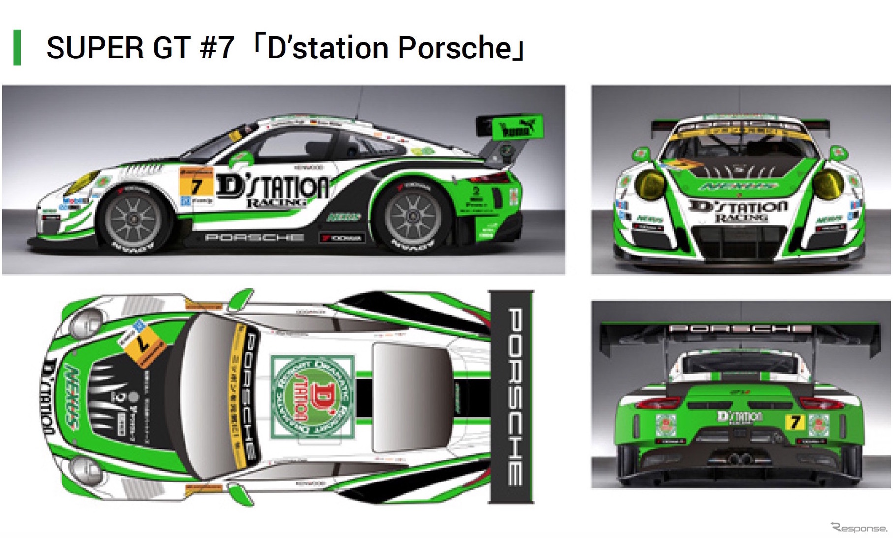 今季のGT300を戦う#7 D'station Porsche。