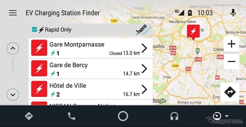 三菱自動車の充電スポット検索アプリ「EV Charging Station Finder app」